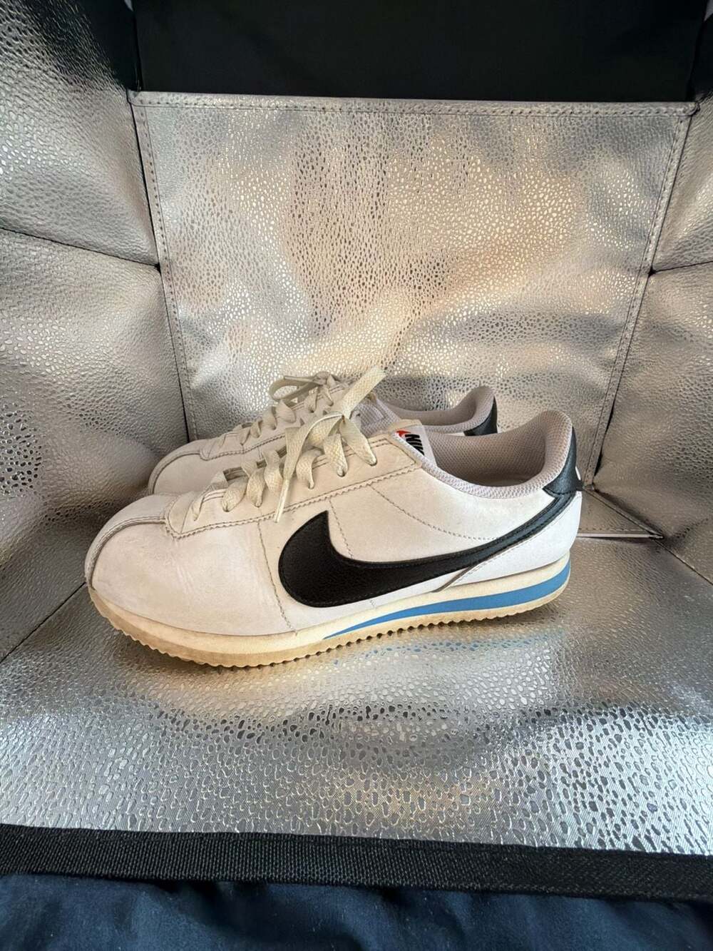 Nike Women's Classic Cortez White Black Light Photo Blue Sneakers
